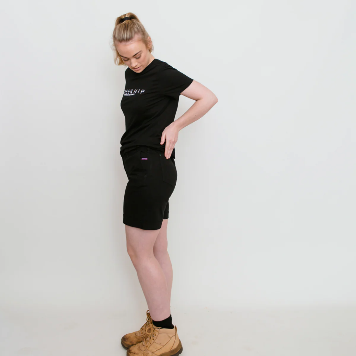Green Hip Original Shorts Black Size 18 - High-Waisted - UPF 50+ - Breathable - Image 4