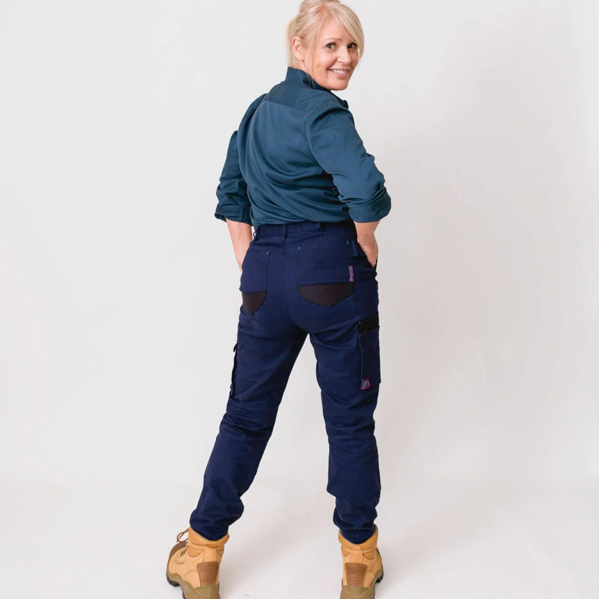 Green Hip Skinny Flex Pants - Size 22 - Navy Blue - High Rise - Utility Pockets - Image 2