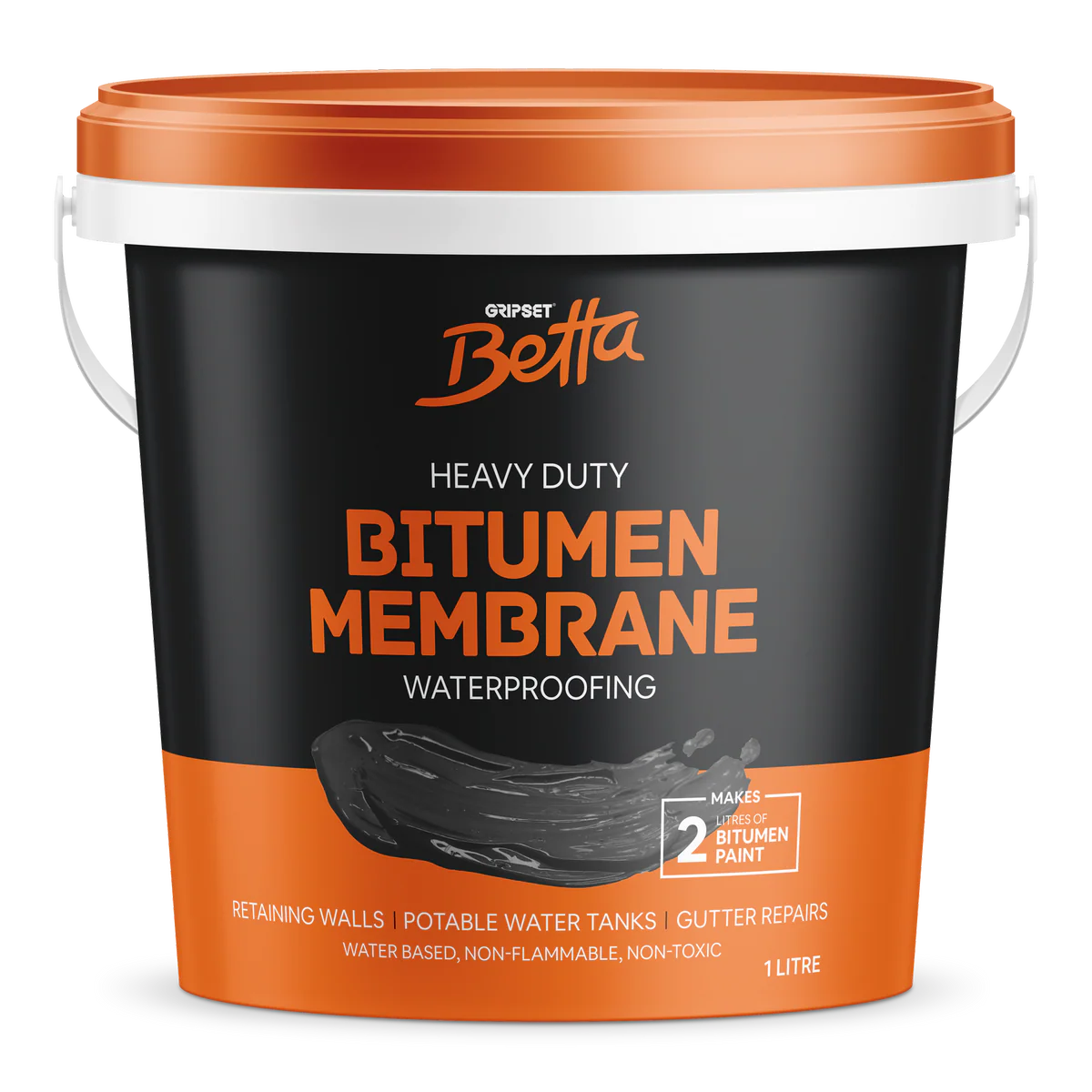 Gripset Betta Waterproofing Membrane 1L Bitumen Rubber Versatile