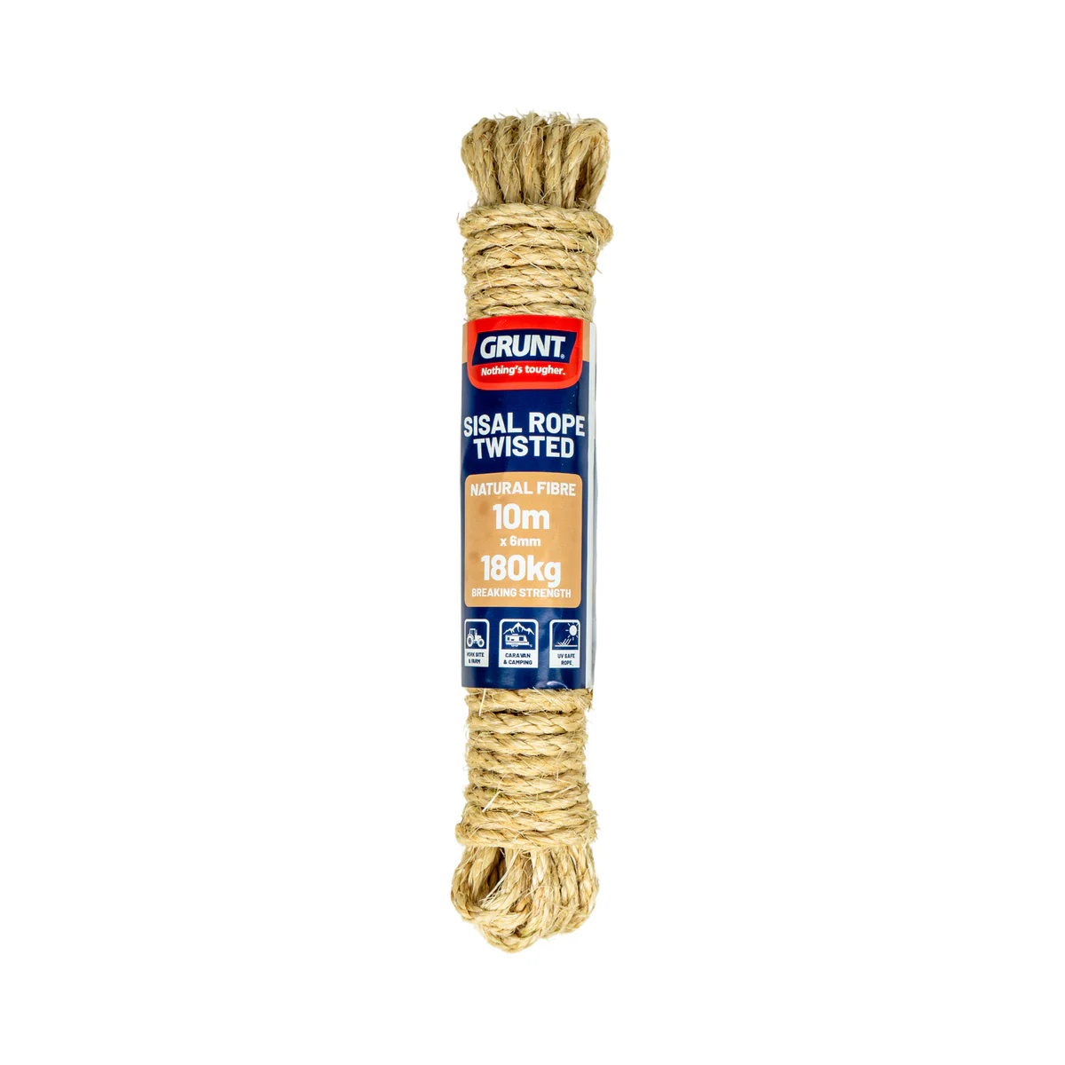 Grunt Sisal Twisted Rope 6mm x 10m Natural Fibre High Strength