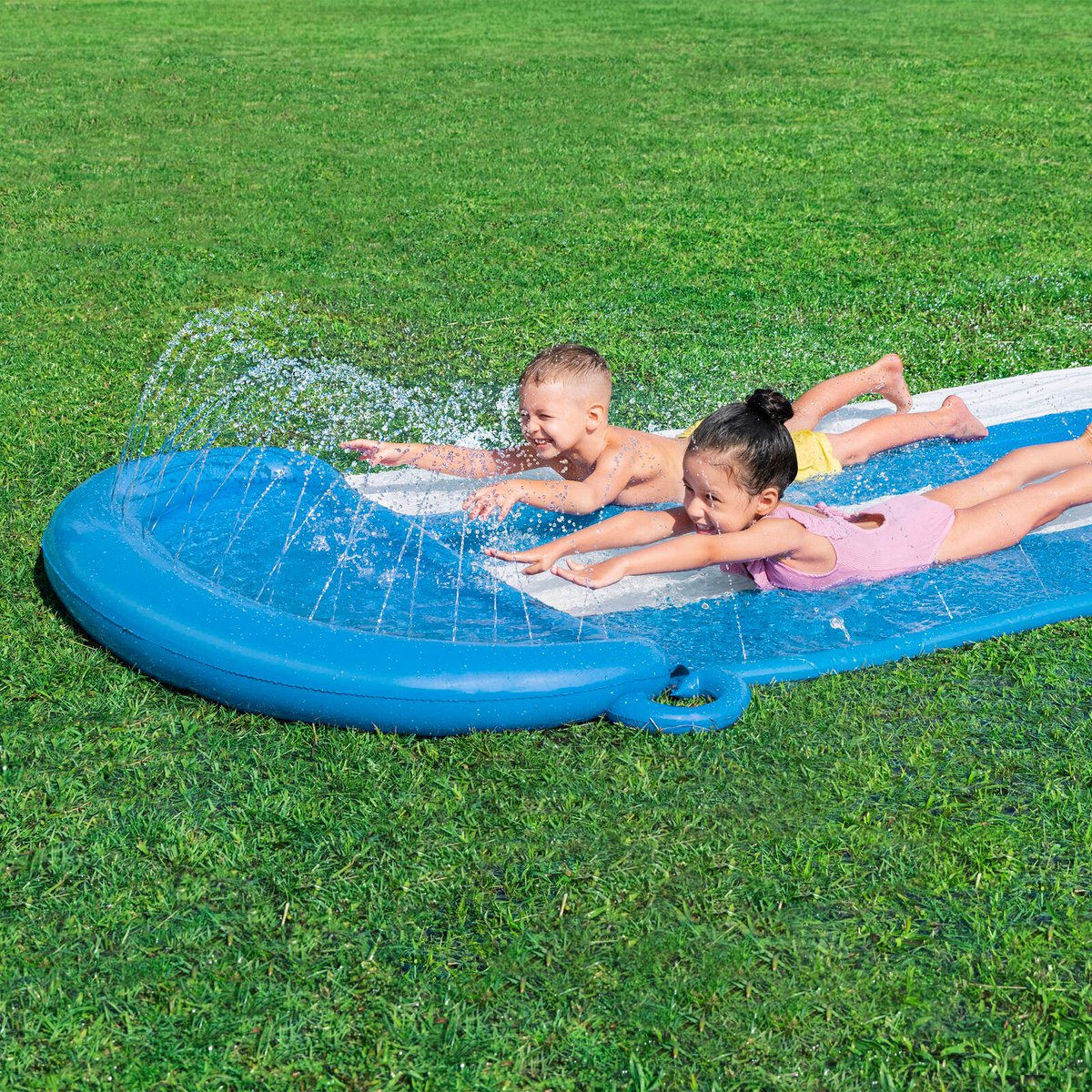 H2OGO! Double Water Slide - 4.88m - Blue - Double Lane - Built-in Splash Pool - Image 2