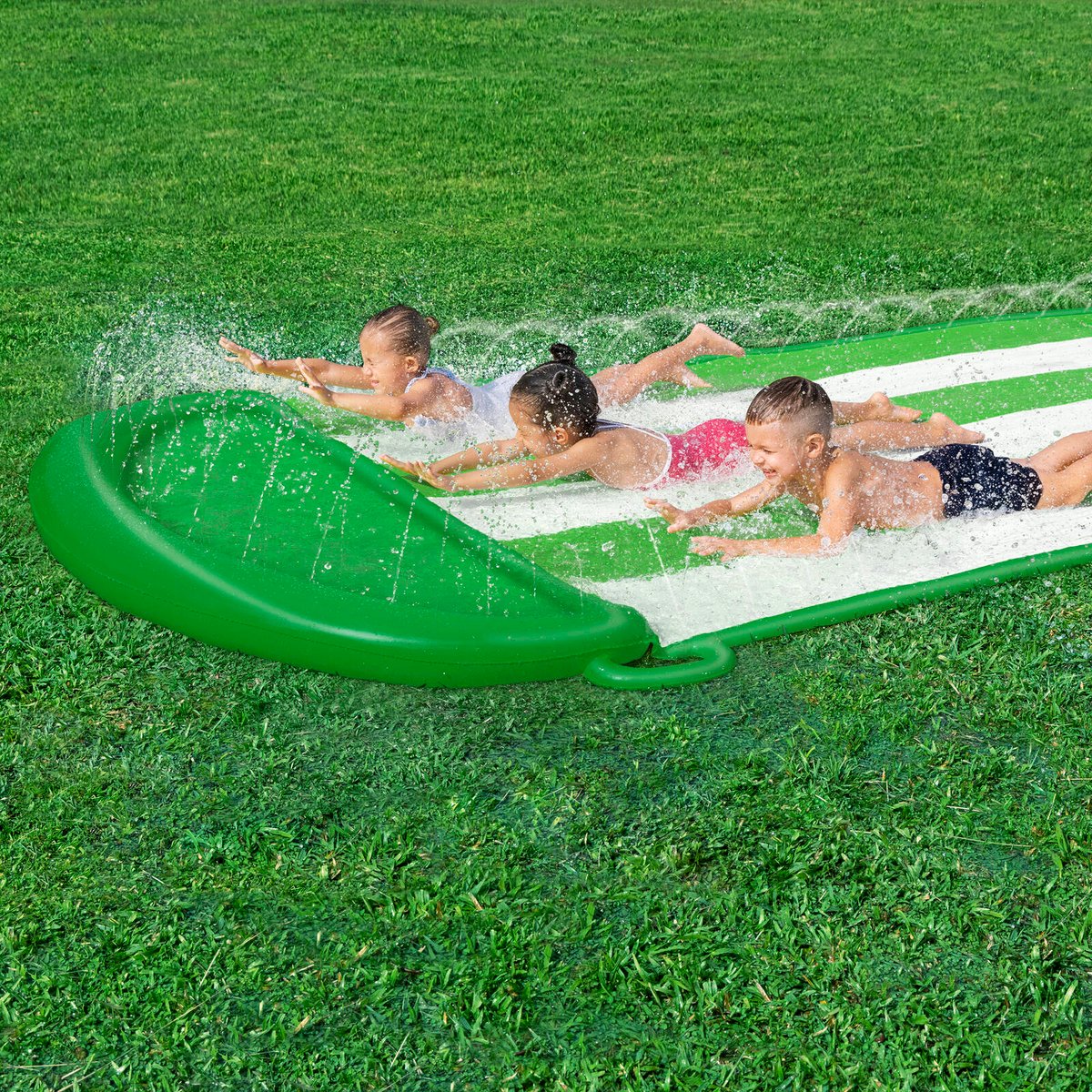 H2OGO! Triple Water Slide - 4.88m - Green - 3-Lane Racing Fun - Image 3