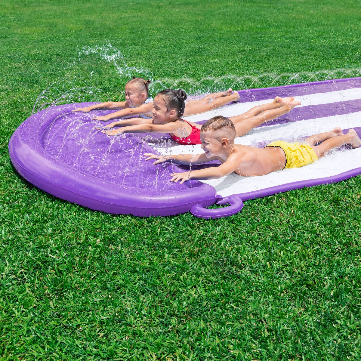 H2OGO! Triple Water Slide - 4.88m - Purple - 3 Lane Racing Fun - Image 2