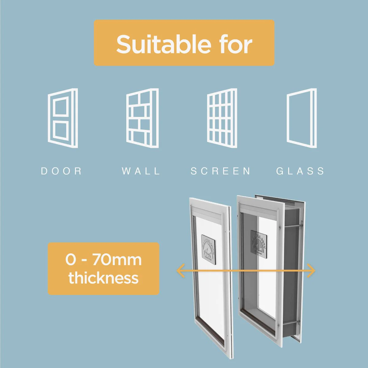 Hakuna Pets Small Pet Door - 170mm x 230mm - Aluminium - Lockable - Image 5
