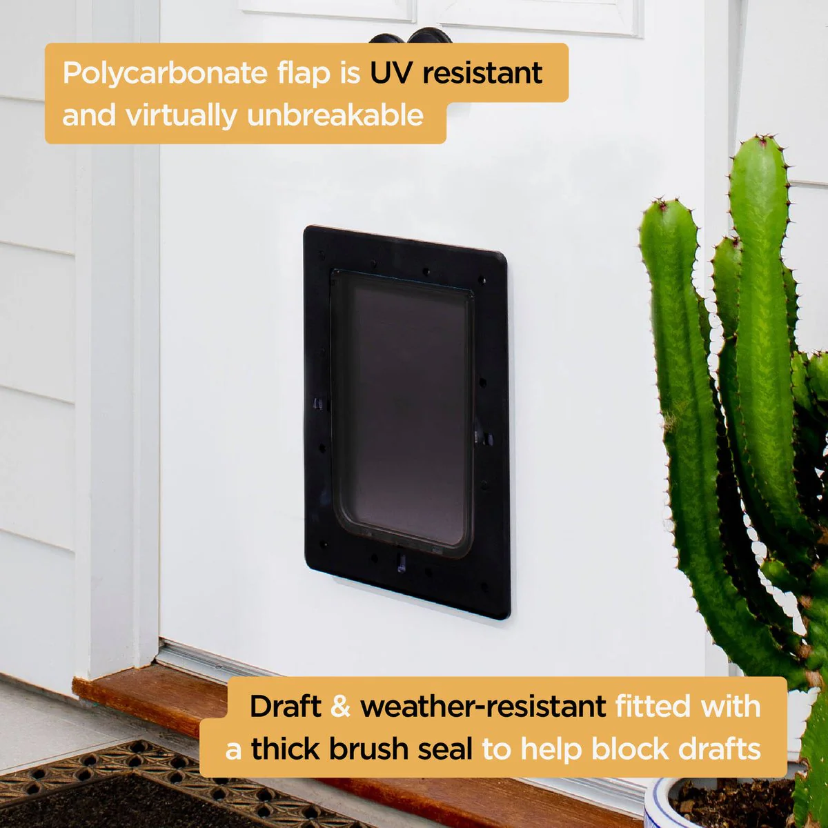 Hakuna Pets Medium Black Super Tough Pet Door 225mm x 290mm - Image 4