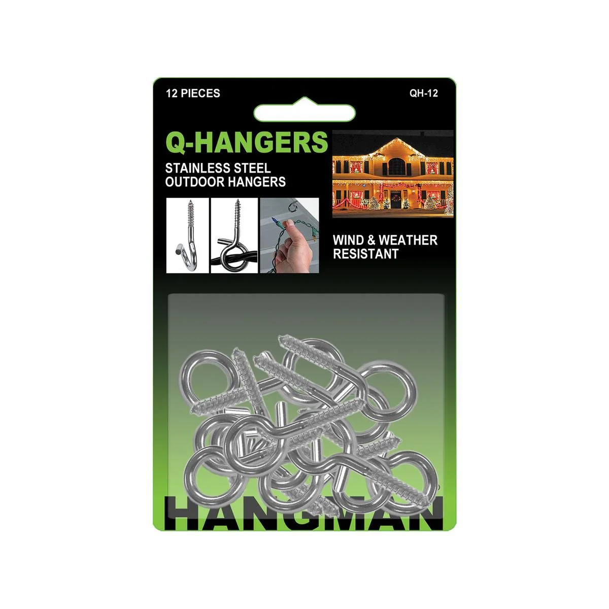 Hangman Q Picture Hangers 12 Pack - Rust-Proof Metal - 94mm x 140mm - Easy Installation