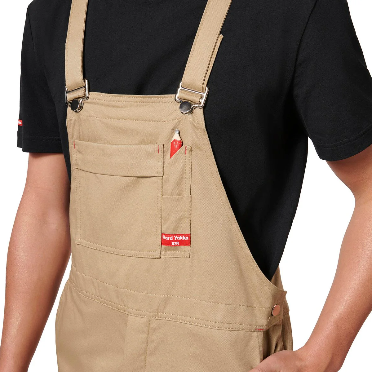 Hard Yakka Bib Brace Overalls Size 112 - Khaki - Durable Cotton Drill - Image 5