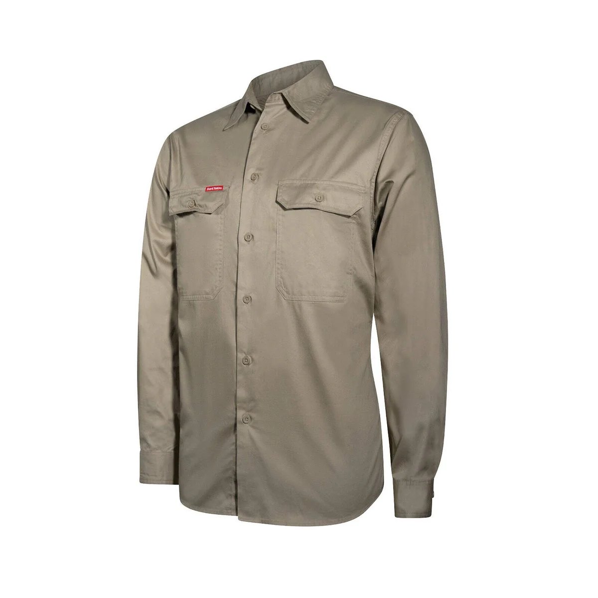 Hard Yakka Core Lightweight Vented Long Sleeve Shirt M - Khaki - Breathable Cotton