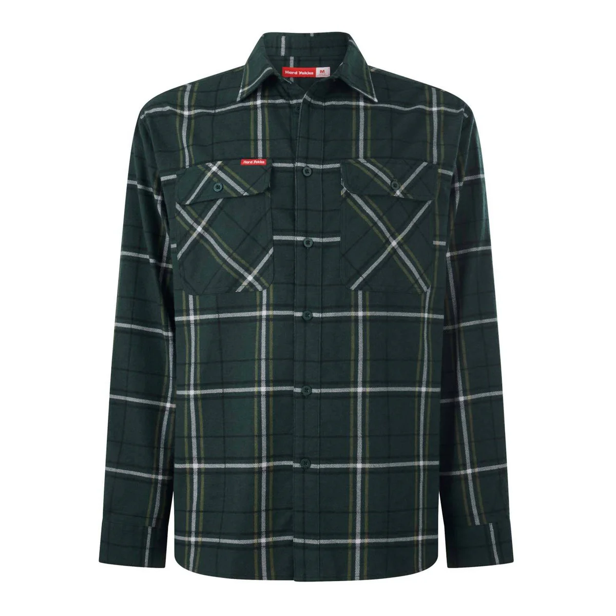 Hard Yakka Green Check Long Sleeve Flannel Shirt Size S - Durable - Comfortable