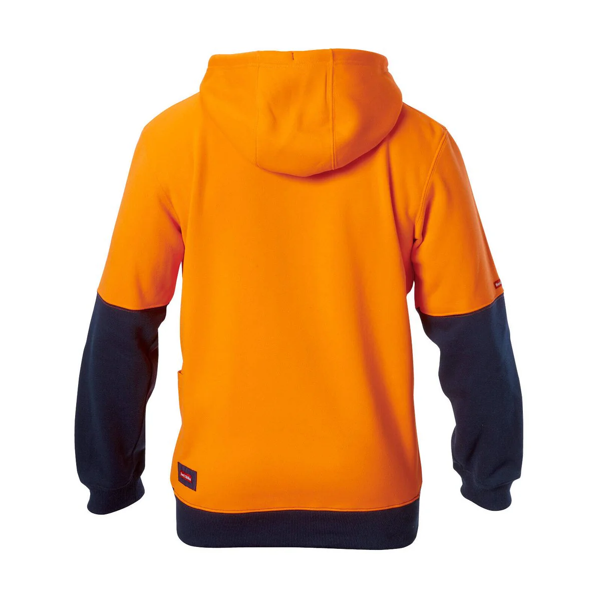 Hard Yakka Hi Vis Hoodie L - Orange Navy - Brushed Fleece - Pockets - Image 2