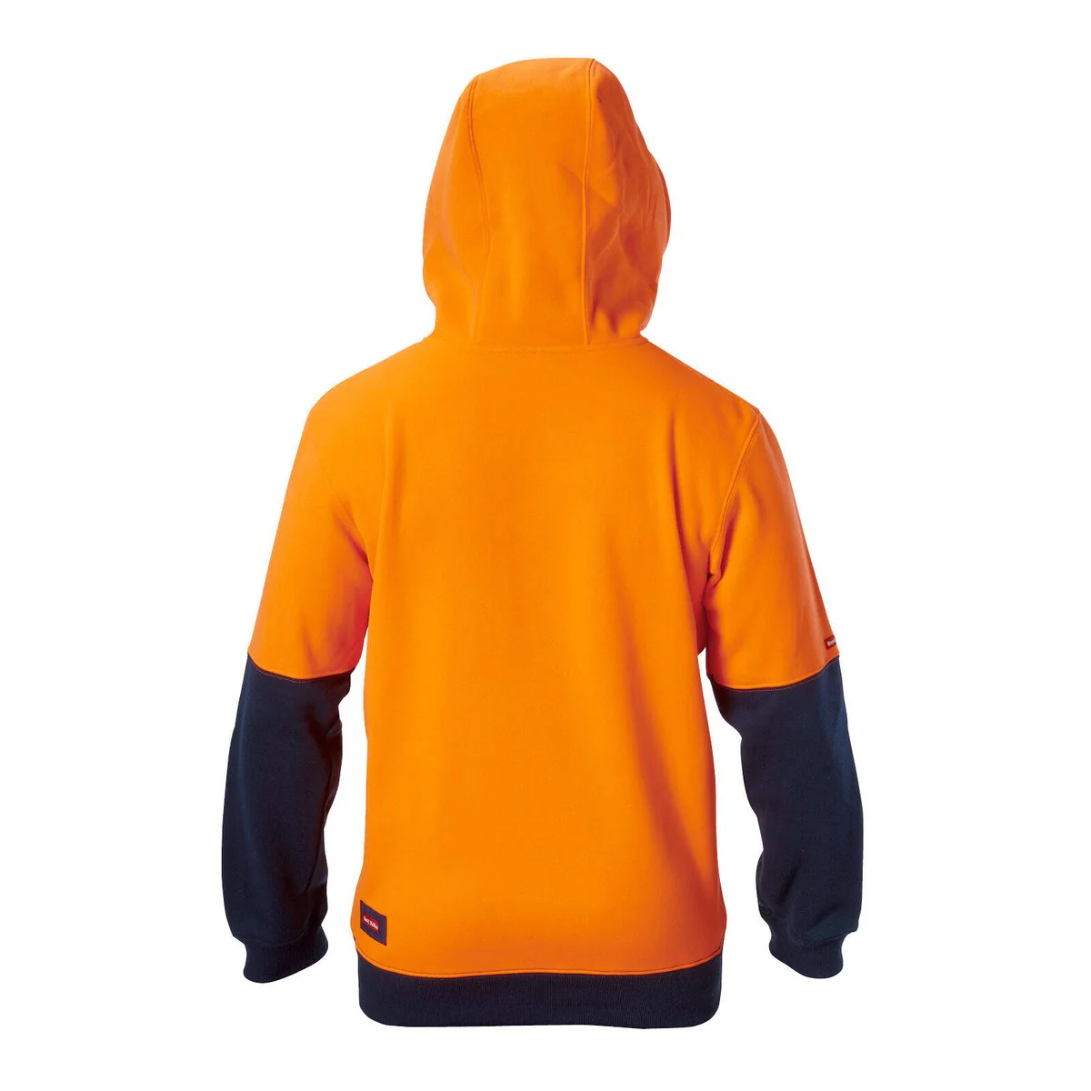 Hard Yakka Hi Vis Hoodie L - Orange Navy - Brushed Fleece - Pockets - Image 3
