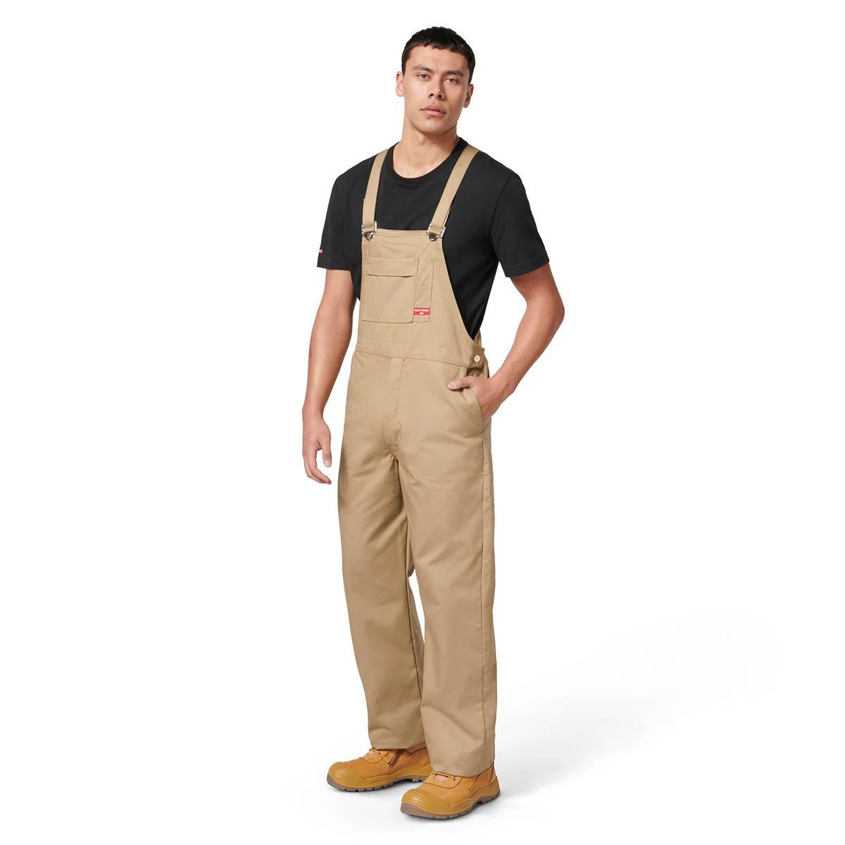 Hard Yakka Khaki Bib Brace Overalls Size 82 - Durable Cotton Drill - Adjustable Straps - Image 2