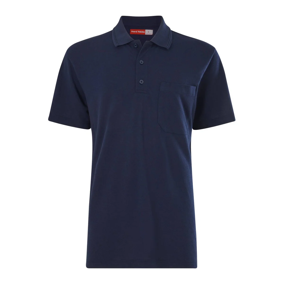 Hard Yakka Men’s Short Sleeve Polo M - Navy - Durable Cotton - Regular Fit