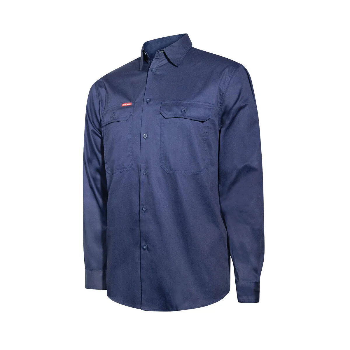 Hard Yakka Navy Core Lightweight Vented Long Sleeve Shirt 2XL - Breathable Cotton - 2 Chest Pockets