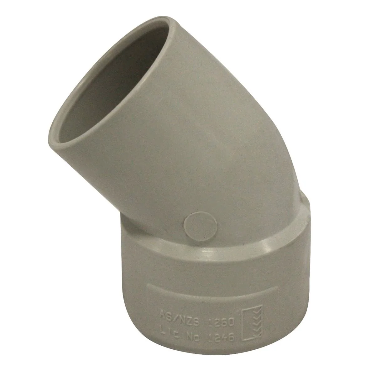 Holman 40mm PVC DWV Plain Bend - Male & Female - 40 Deg - Grey