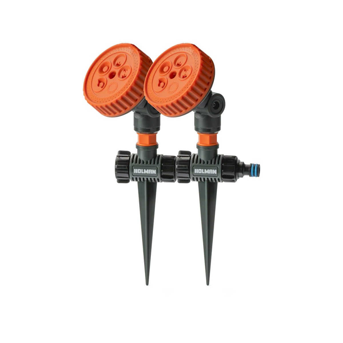 Holman 5 Function Sprinkler on Spike Twin Pack - 25m² Coverage - Adjustable Spray