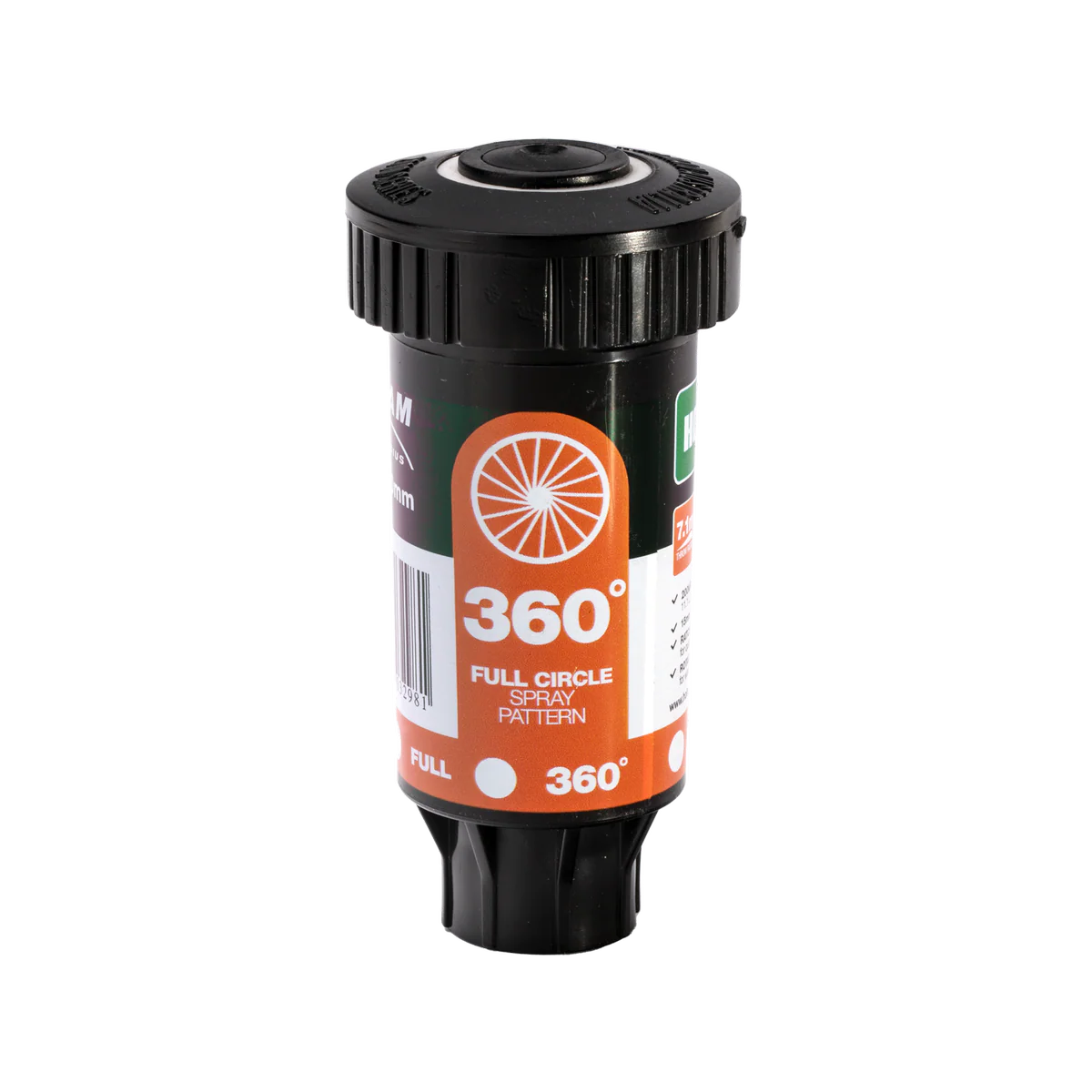 Holman 50mm Longstream Full Circle Rotating Pop Up Sprinkler - Black