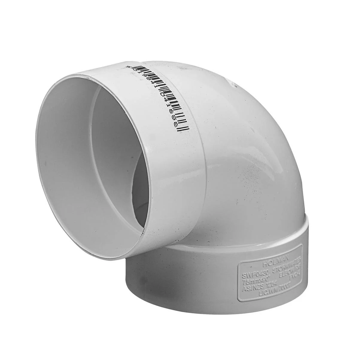 Holman 75mm PVC Stormwater Elbow 90 Deg Female-Female Connection
