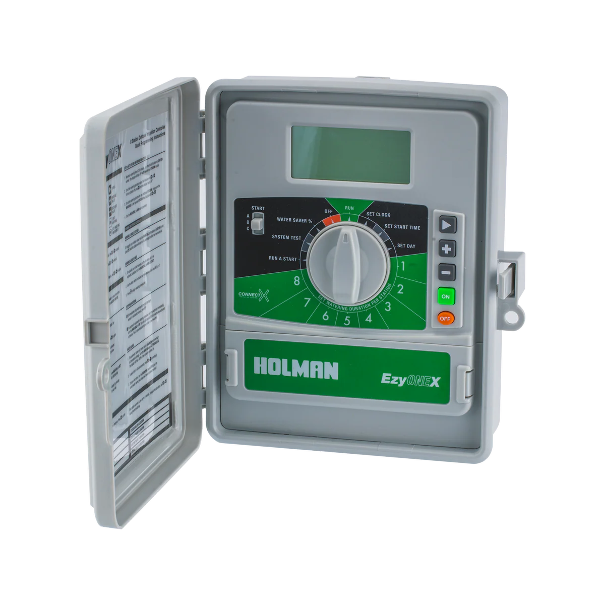 Holman Ezyone 8 Station Irrigation Controller - 46mm x 248mm x 185mm - Grey