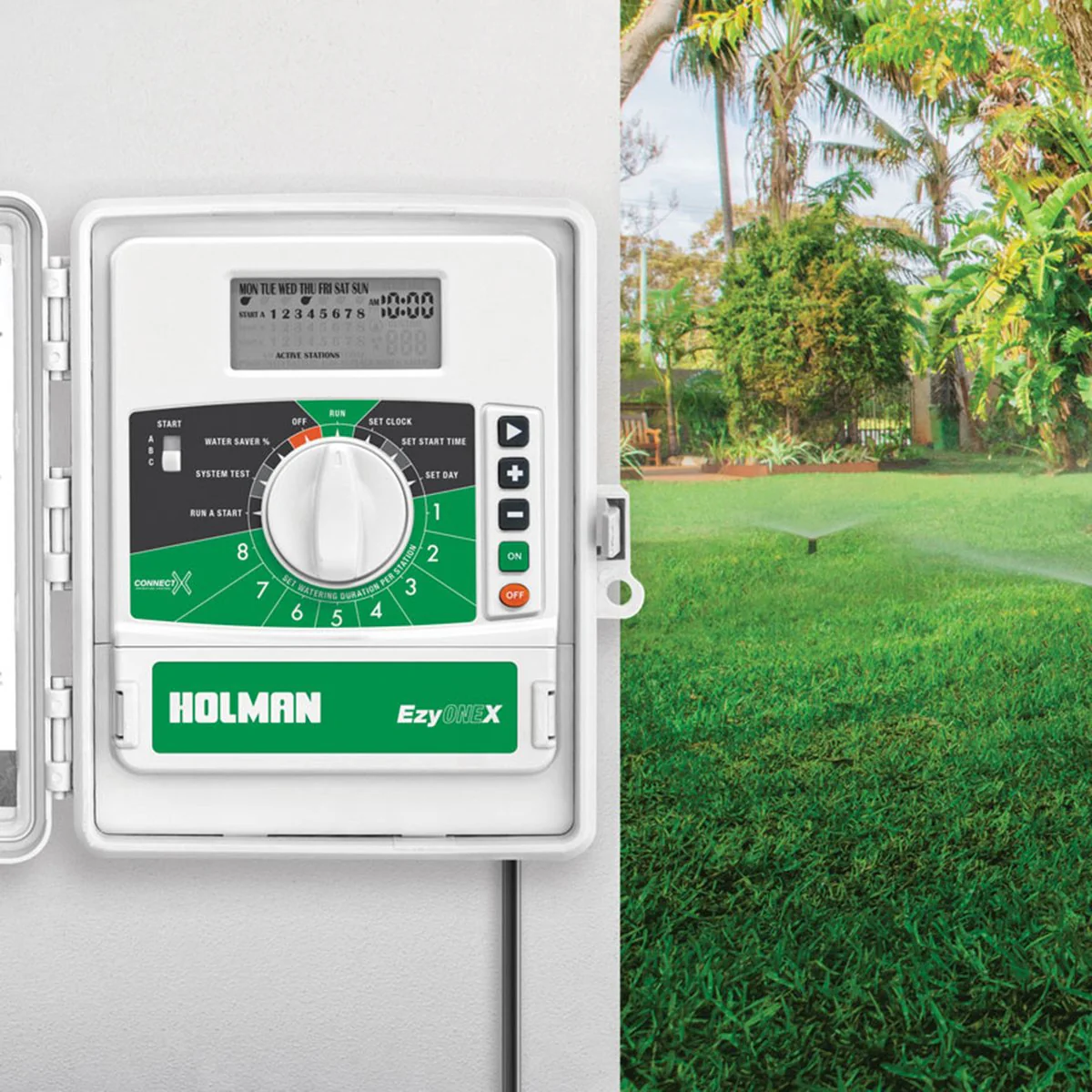 Holman Ezyone 8 Station Irrigation Controller - 46mm x 248mm x 185mm - Grey - Image 3