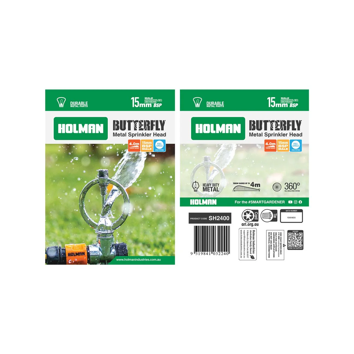 Holman Heavy Duty Butterfly Sprinkler - 4m - Metal - Robust Design - Image 2