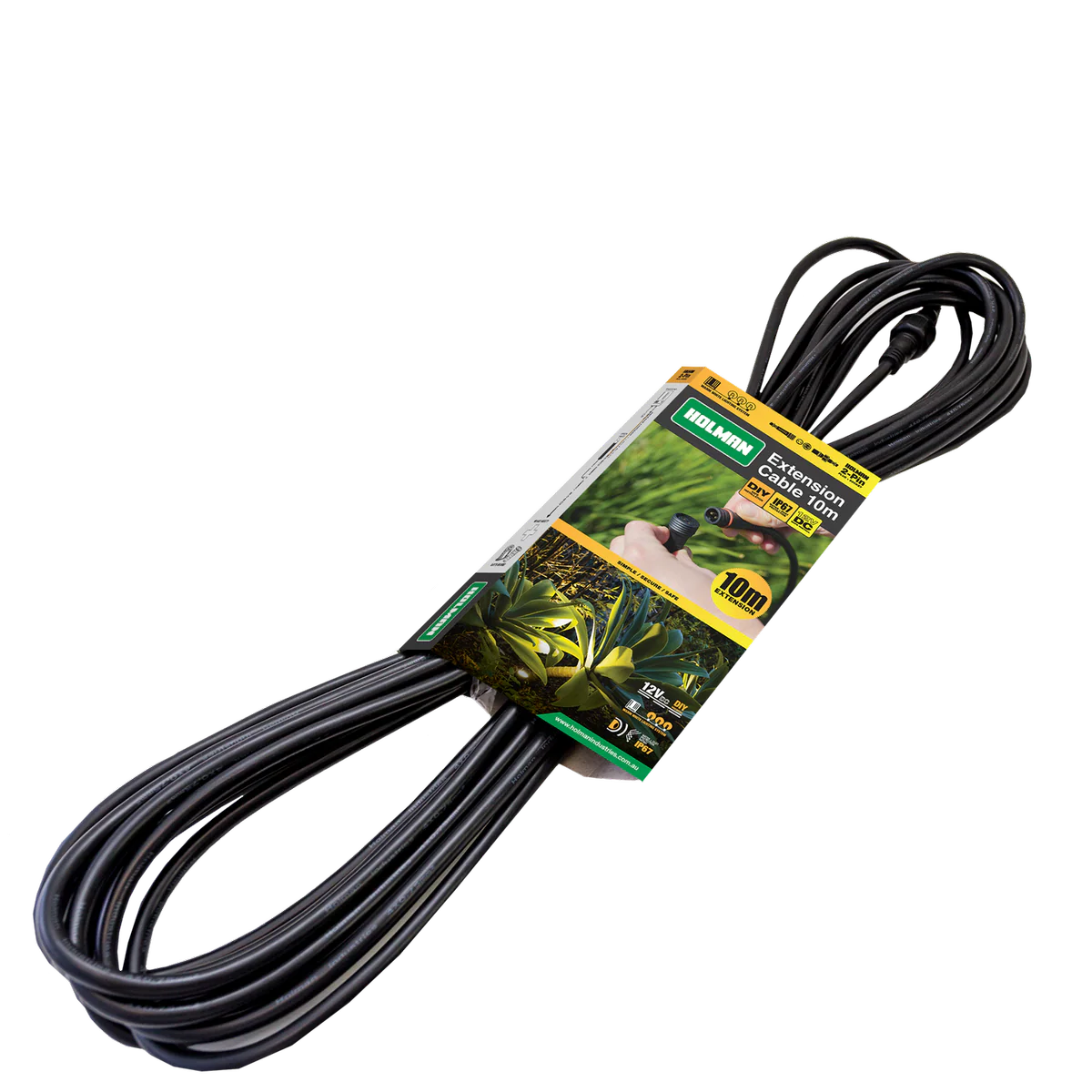 Holman Warm White Garden Light Extension Cable 10m - Waterproof - Black