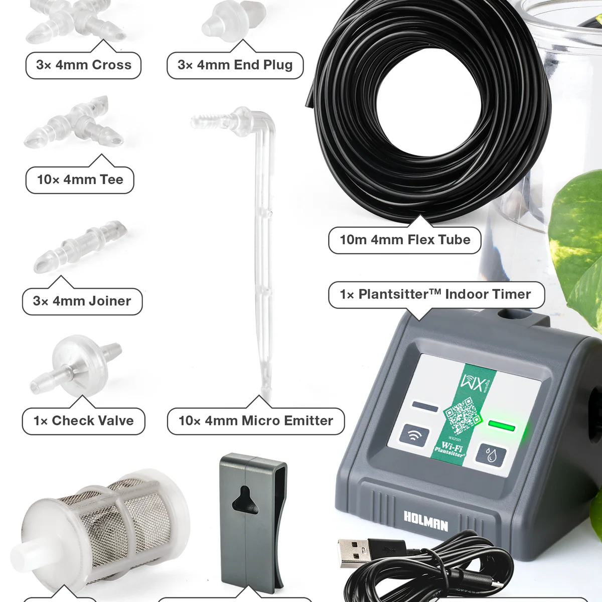 Holman Wi Fi Plantsitter Indoor Timer Kit - 10 Plant Watering System - 216mm x 100mm x 146mm - Image 3