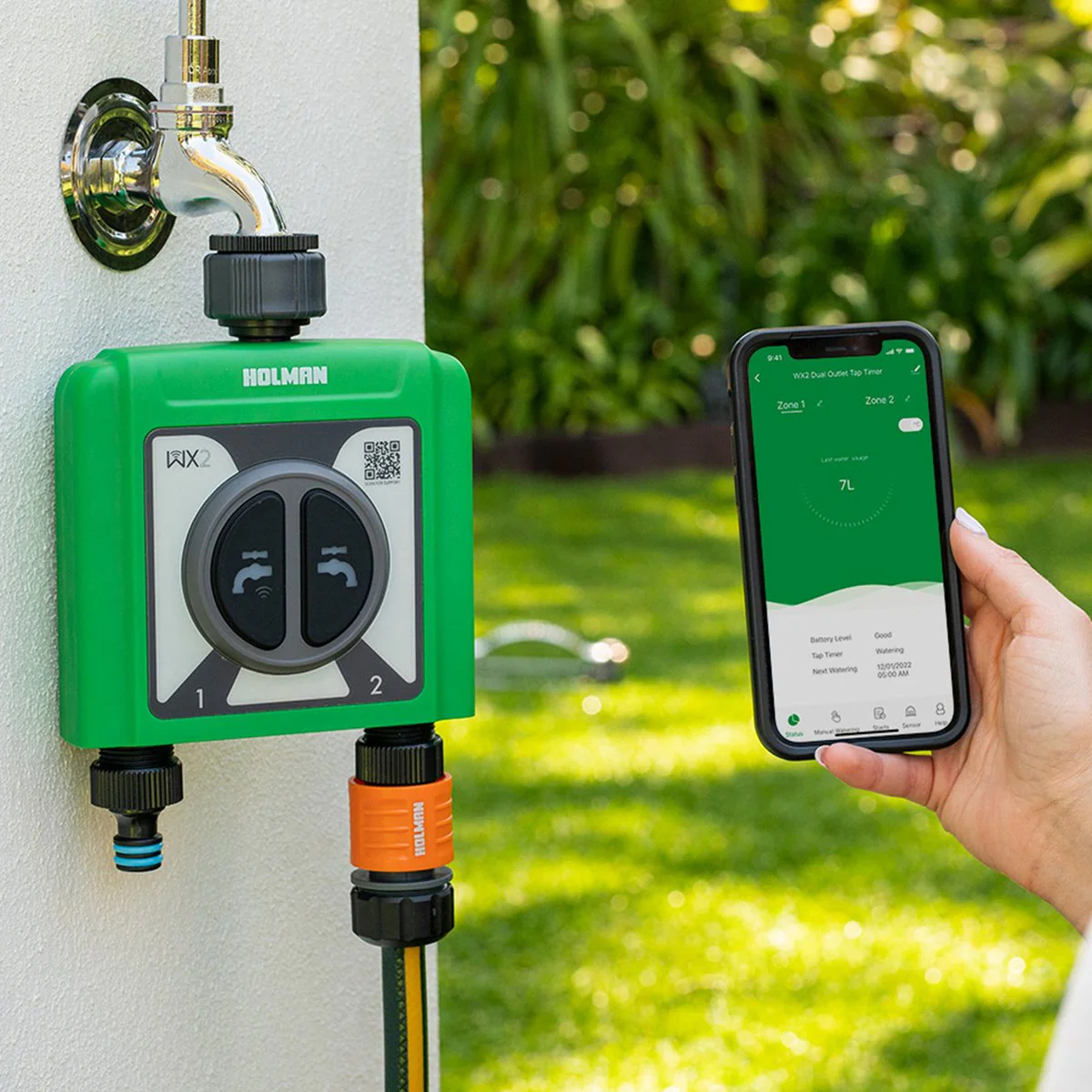 Holman WX2 Dual Outlet Tap Timer - 2 Zones - Efficient Garden Watering - Image 2