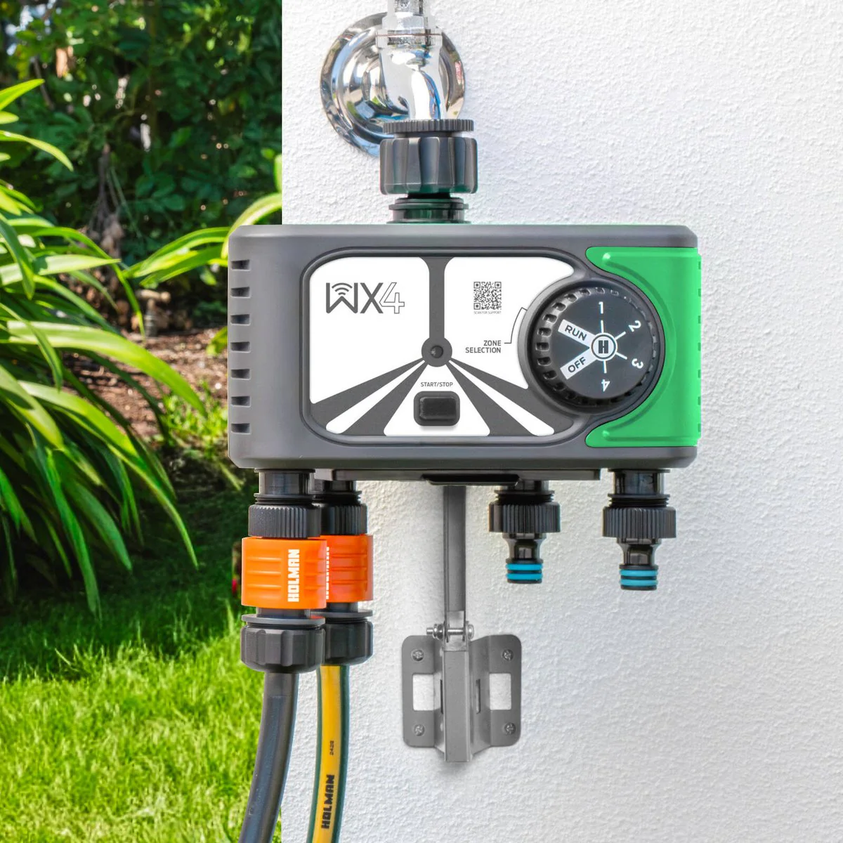 Holman wx4 Wi-Fi Tap Timer - 4x Outlet - 118mm x 192mm x 215mm - Smart Irrigation - Image 2