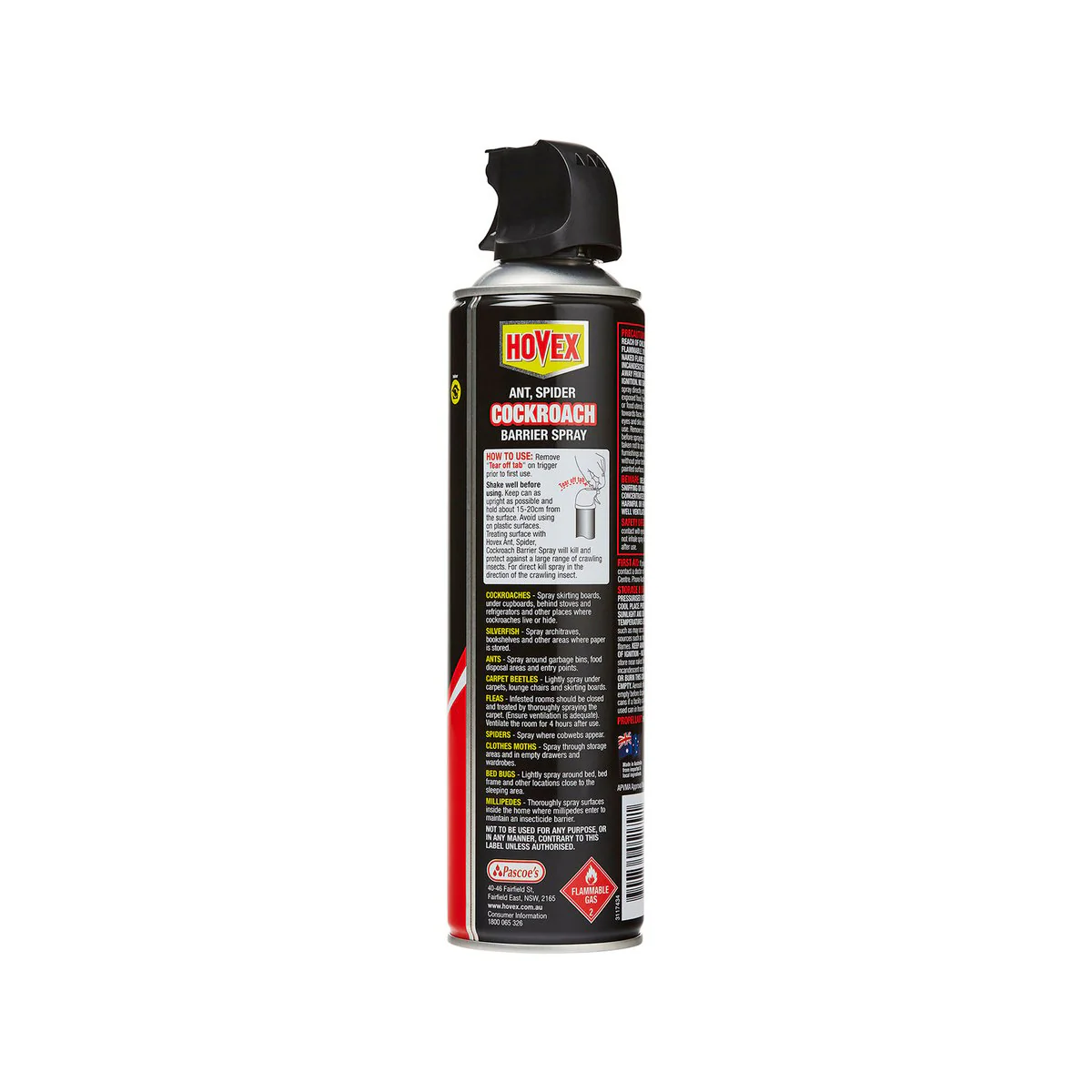Hovex Ant Spider Cockroach Barrier Spray - 350g - Tin Plate - Eucalyptus Fragrance - Image 2