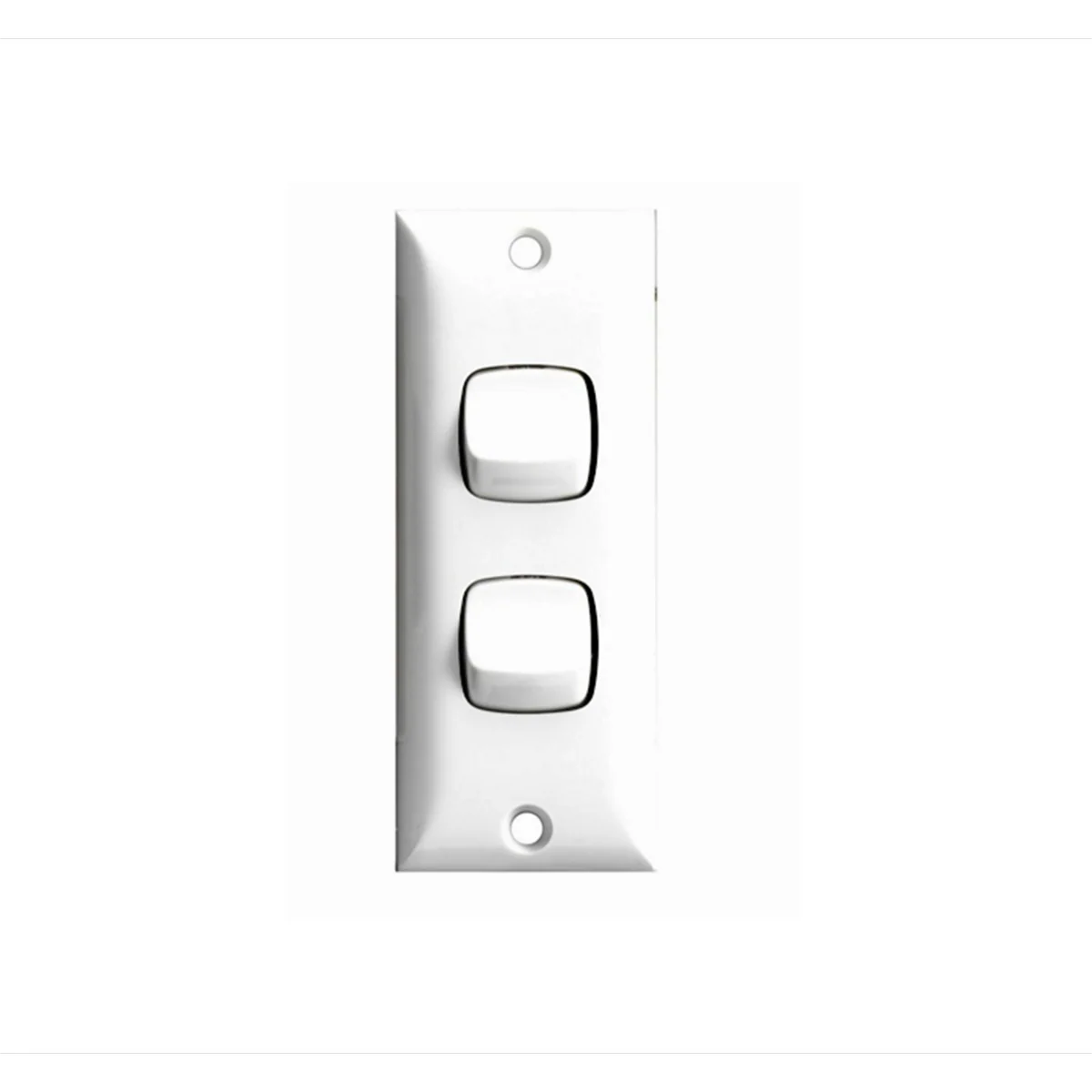 HPM 2 Gang Architrave Switch - 81mm x 32mm - ABS Plastic - Slim Design
