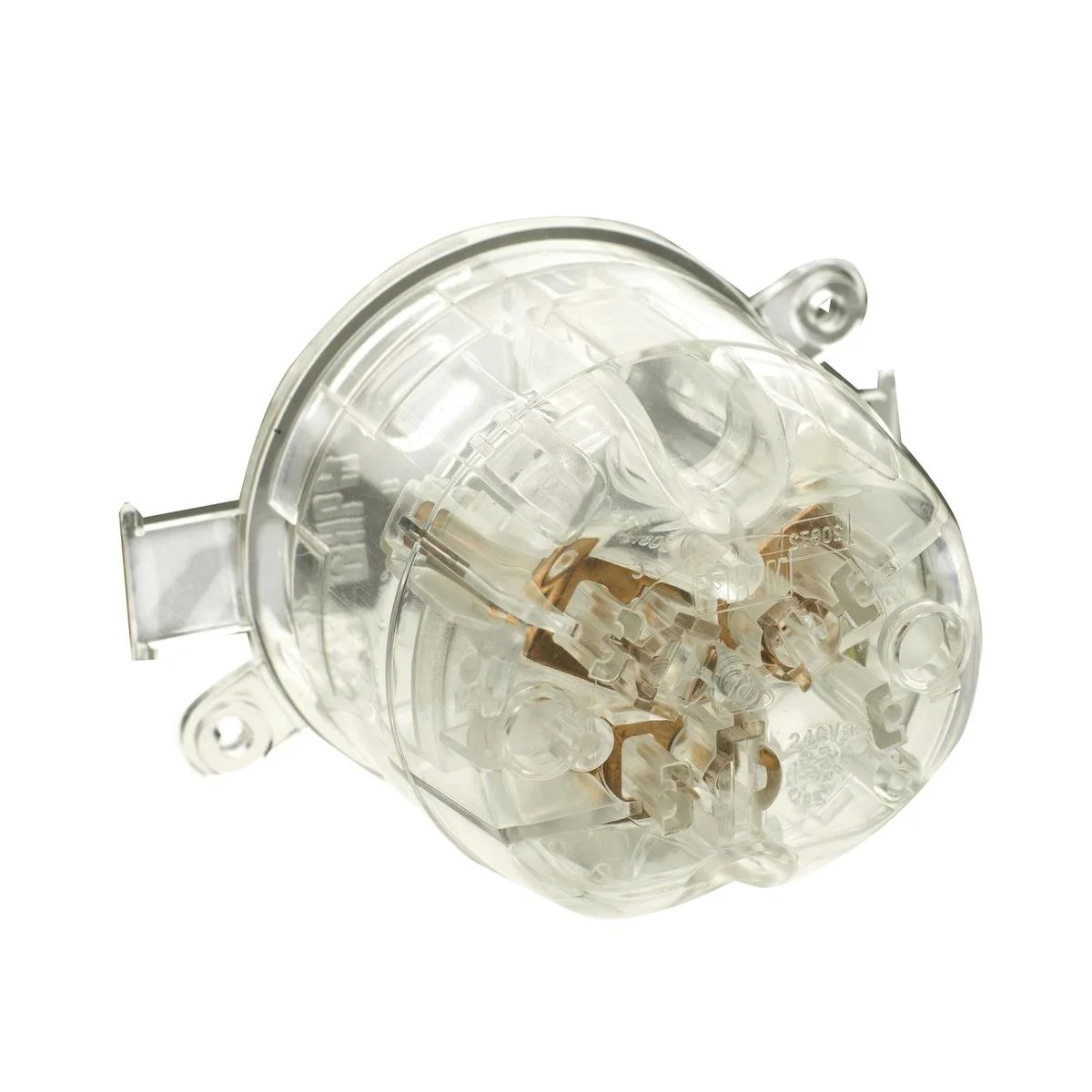 HPM Clear 10A Plug Base Bulk 10PK - 10 Amp - Plastic - Snap On Design