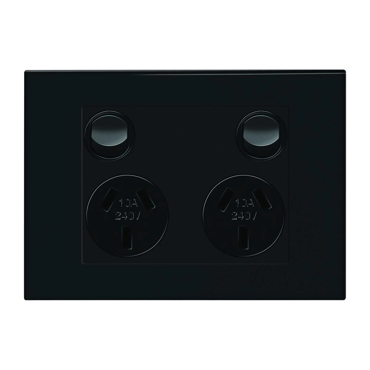 HPM Vivo Double Powerpoint 2 Gang 118mm x 85mm Grey - Safety Shutters, Easy Installation