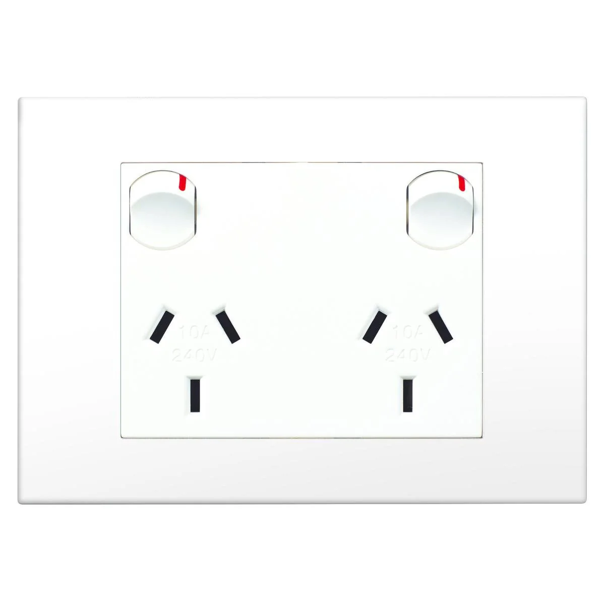 HPM Vivo Double Powerpoint 2 Gang 118mm x 85mm White - Safety & Easy Installation