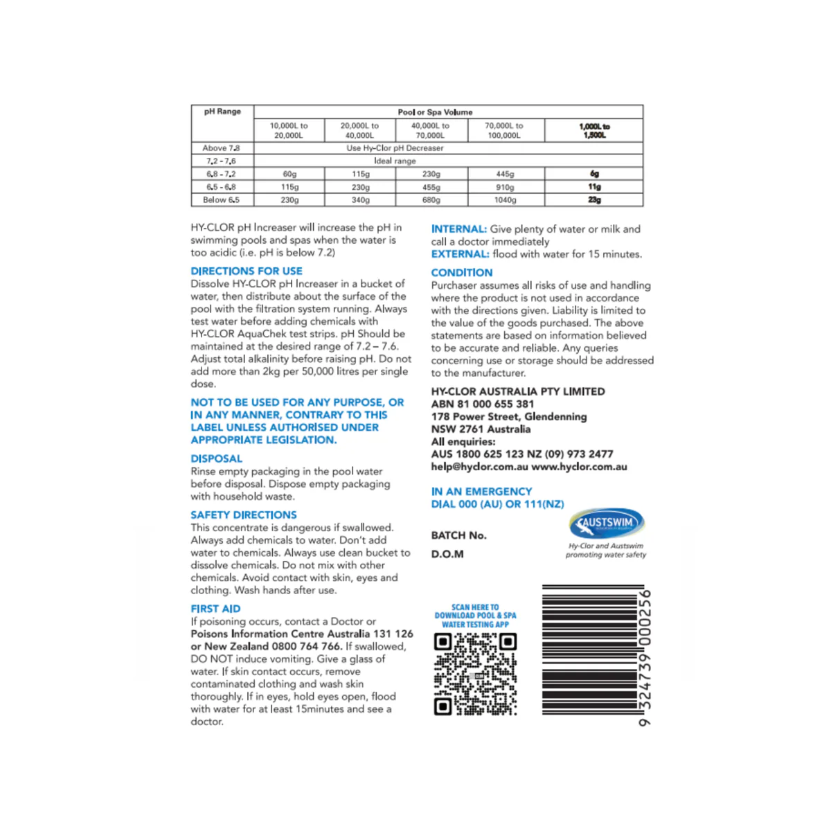 Hy-Clor pH Increaser - 2.5kg Soft Pack - Sodium Carbonate - Pool Use - Image 5