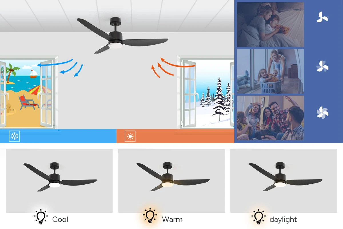 Hyundai 132cm Black DC Motor Ceiling Fan with Dimmable LED Light - Image 9