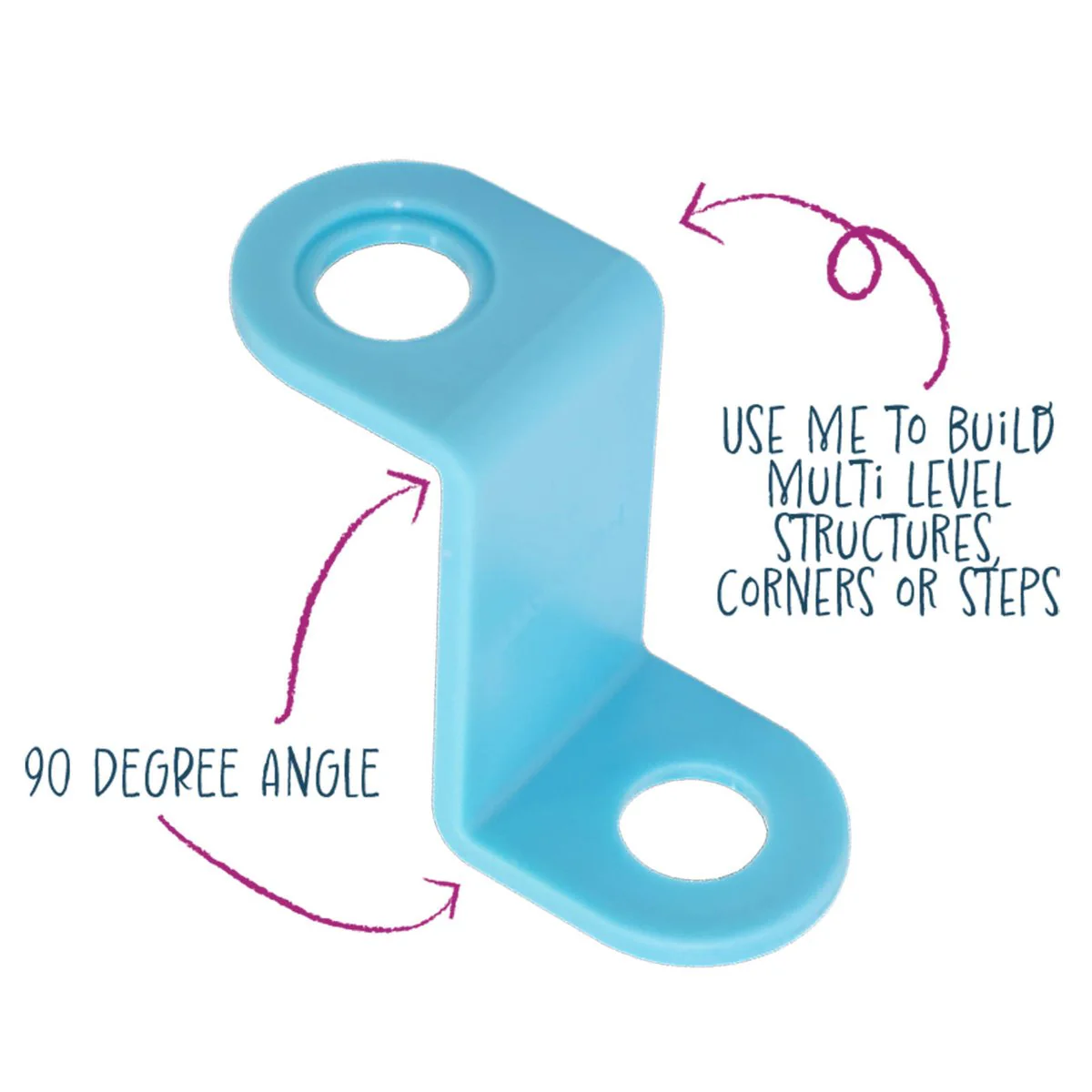 I Create Step Brackets 4 Pack - 90-Degree Angle - 165mm x 55mm - Blue - Image 4