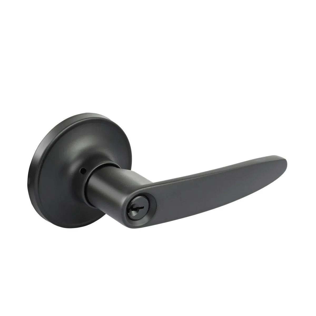 Ikonic Black Matte Norr Entrance Lever Set - 185mm x 188mm x 65mm - Secure Key Lock - Image 2