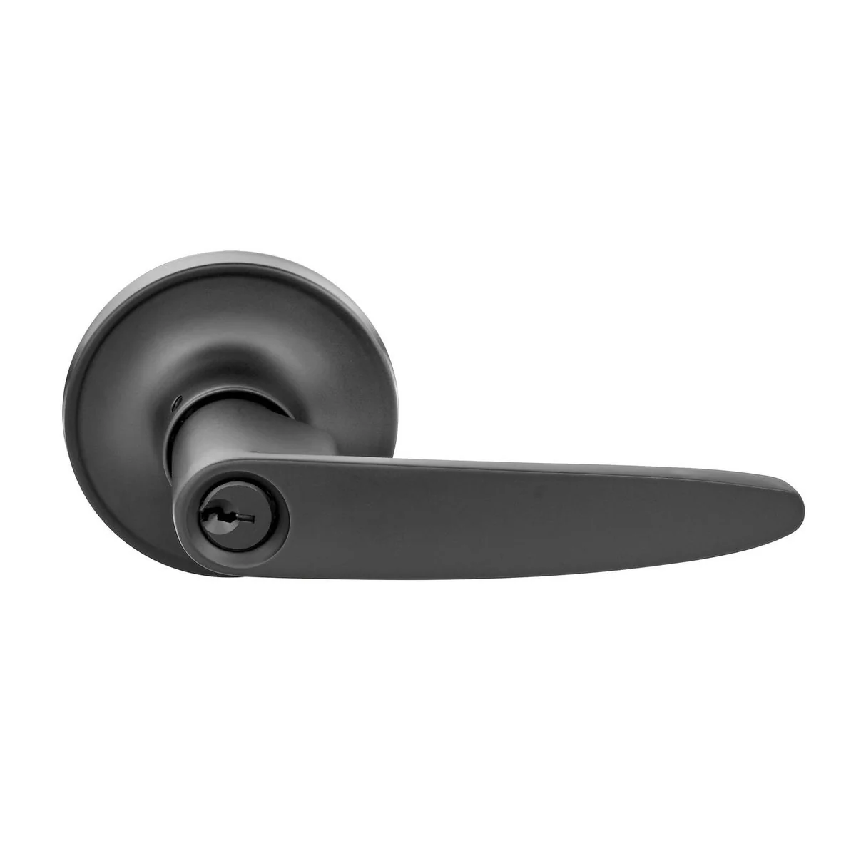Ikonic Black Matte Norr Entrance Lever Set - 185mm x 188mm x 65mm - Secure Key Lock - Image 3
