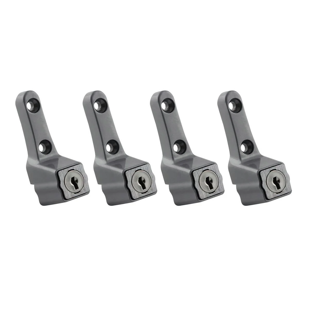 Ikonic Silver Sliding Window Lock - 4 Pack - Metal - Secure Construction