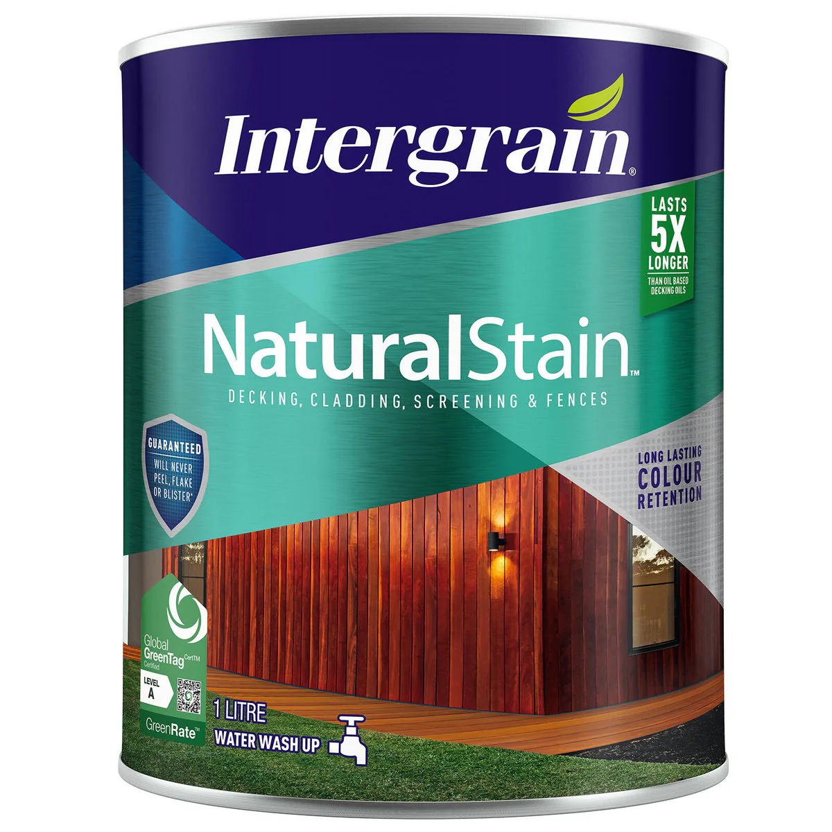 Intergrain NaturalStain Timber Stain 1L - Jarrah Redgum - Water-Based
