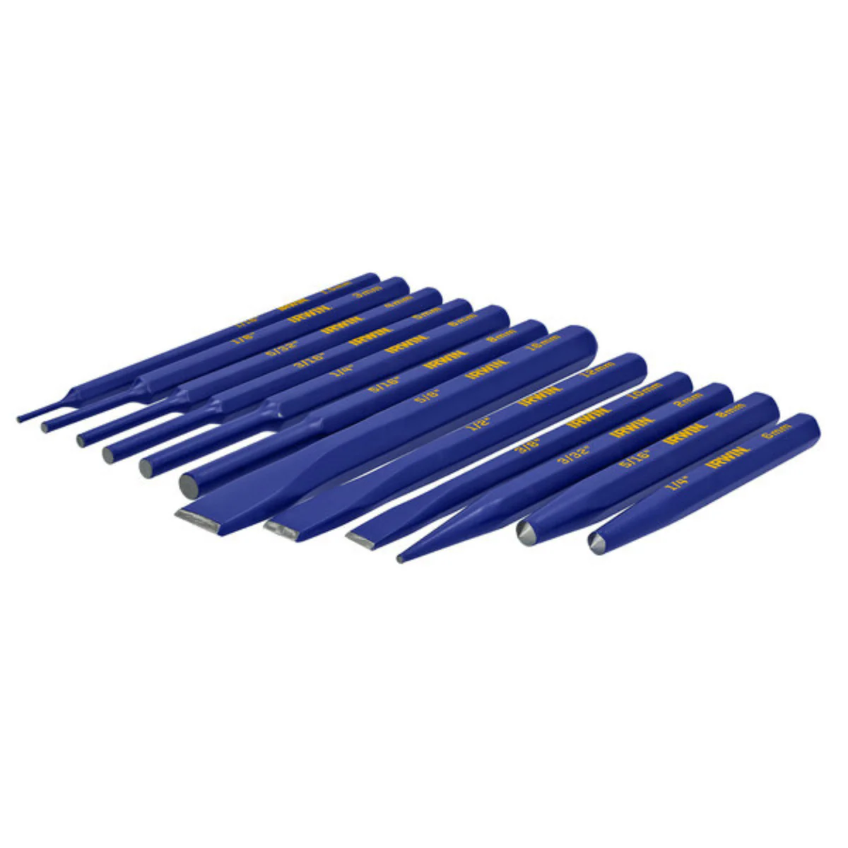 Irwin 12 Piece Cold Chisel and Punch Set - Forged Steel - 160mm x 231mm - Image 3