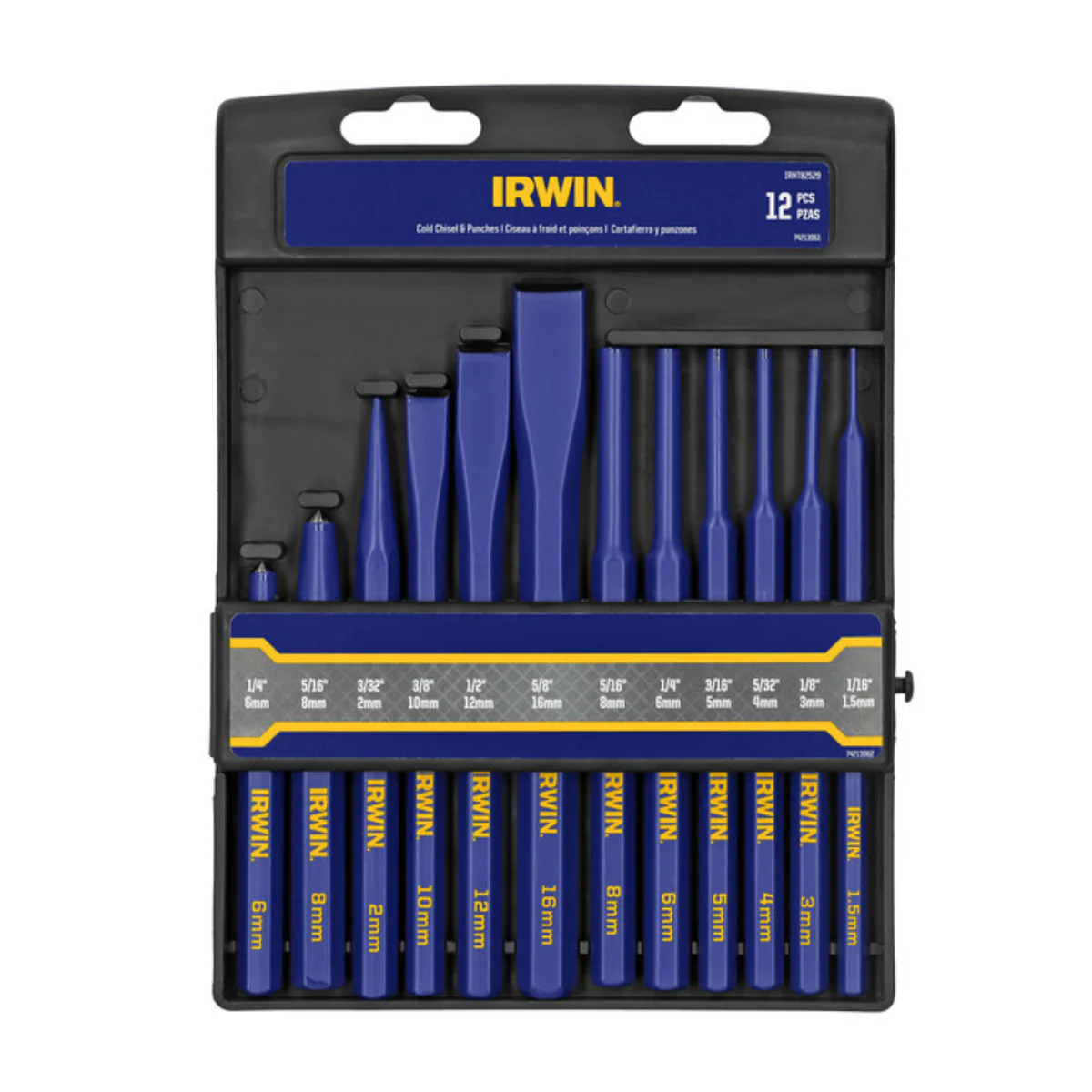 Irwin 12 Piece Cold Chisel and Punch Set - Forged Steel - 160mm x 231mm - Image 4