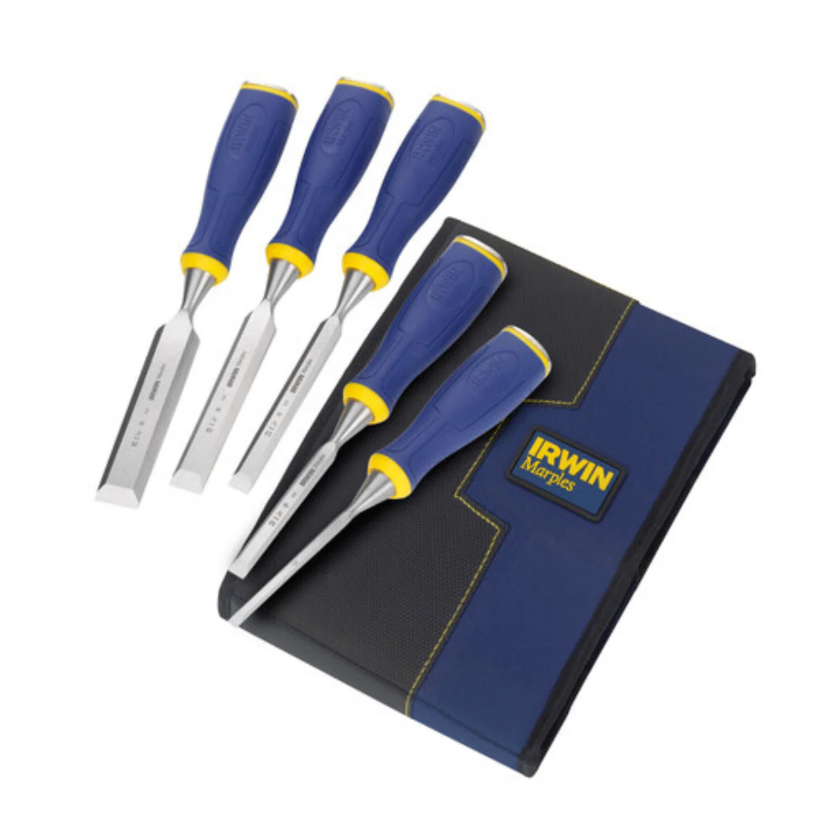 Irwin 5 Piece Marples Chisel Set - High-Quality Steel - Ergonomic Handles - 1/4 to 1 Inch