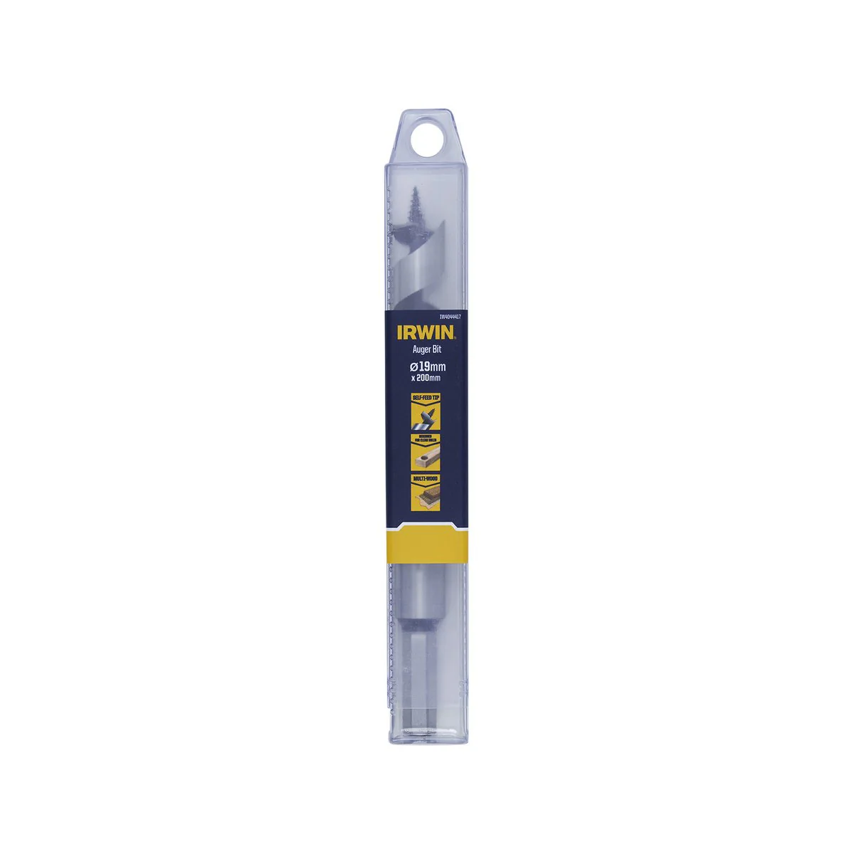 Irwin Auger Bit 19mm x 200mm - Durable Hardened Steel - Self-Pulling Thread - Image 2