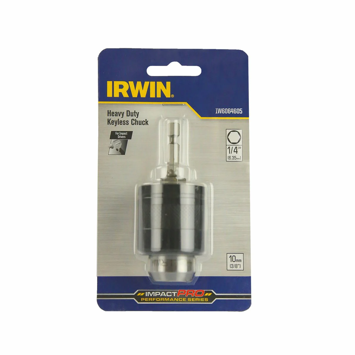 Irwin Impact Pro Keyless Chuck - 1/4 Inch Hex - All Metal - 10mm Compatible - Image 4