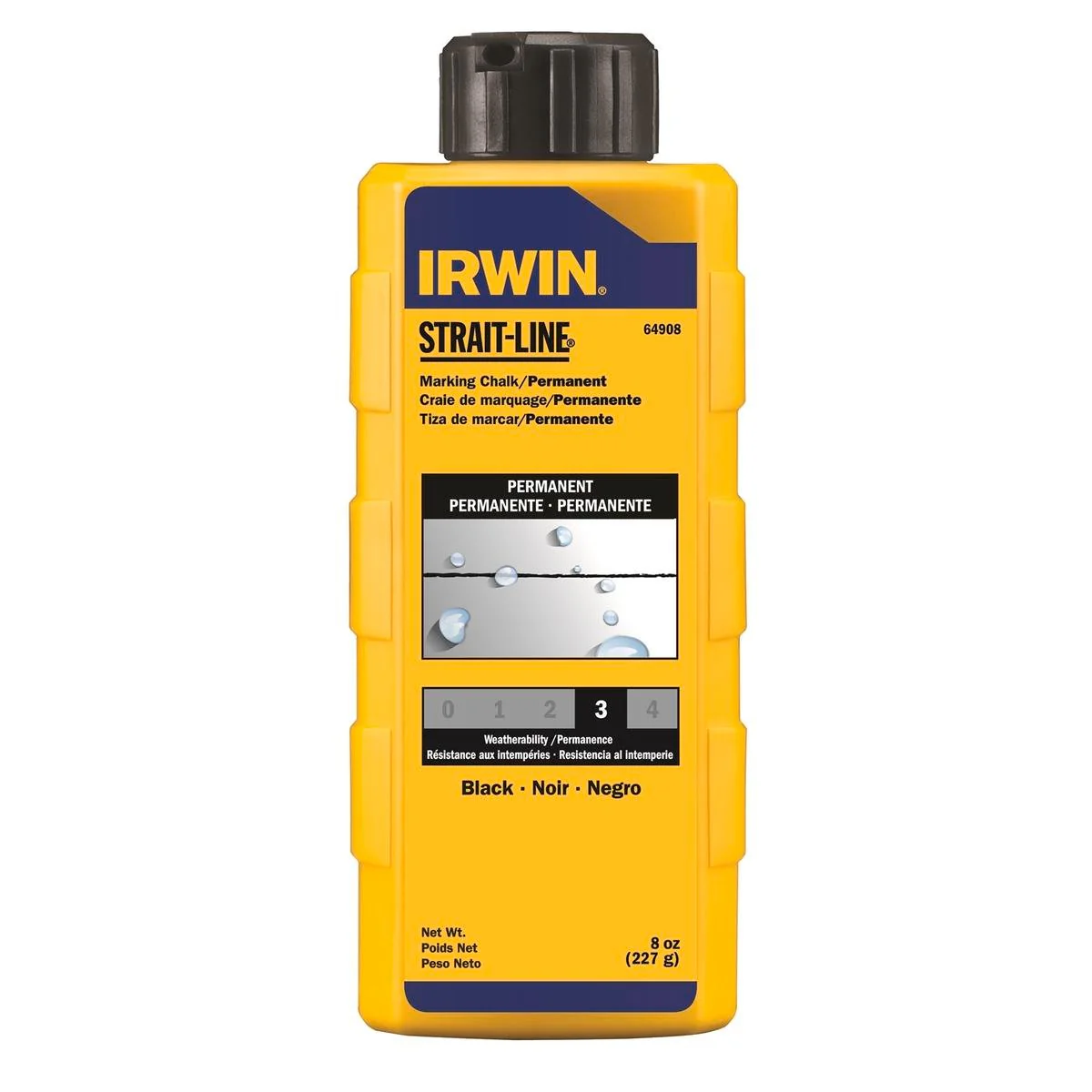 Irwin Permanent Chalk - 6oz - Black - High Visibility Lines