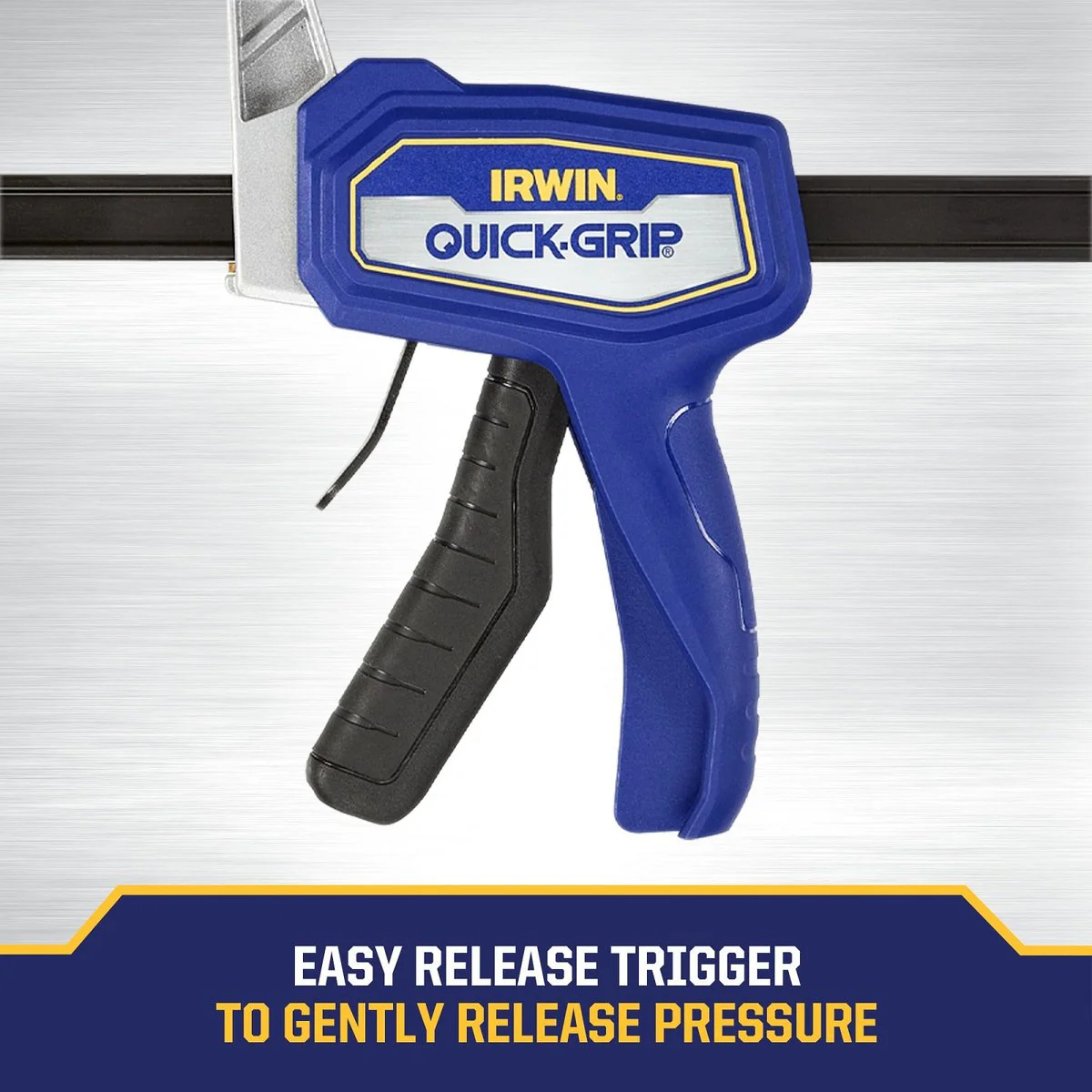 Irwin Quick Grip Hybrid Bar Clamp 600mm - 374kg Clamping Force - 63.5mm Throat Depth - Image 4