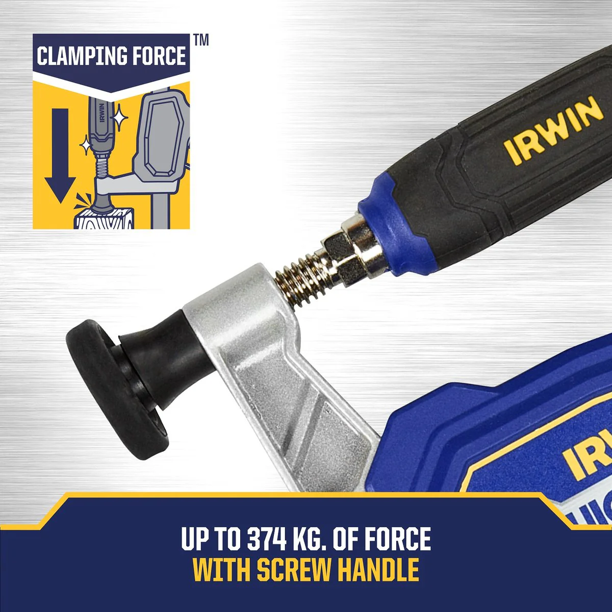 Irwin Quick Grip Hybrid Bar Clamp 600mm - 374kg Clamping Force - 63.5mm Throat Depth - Image 5