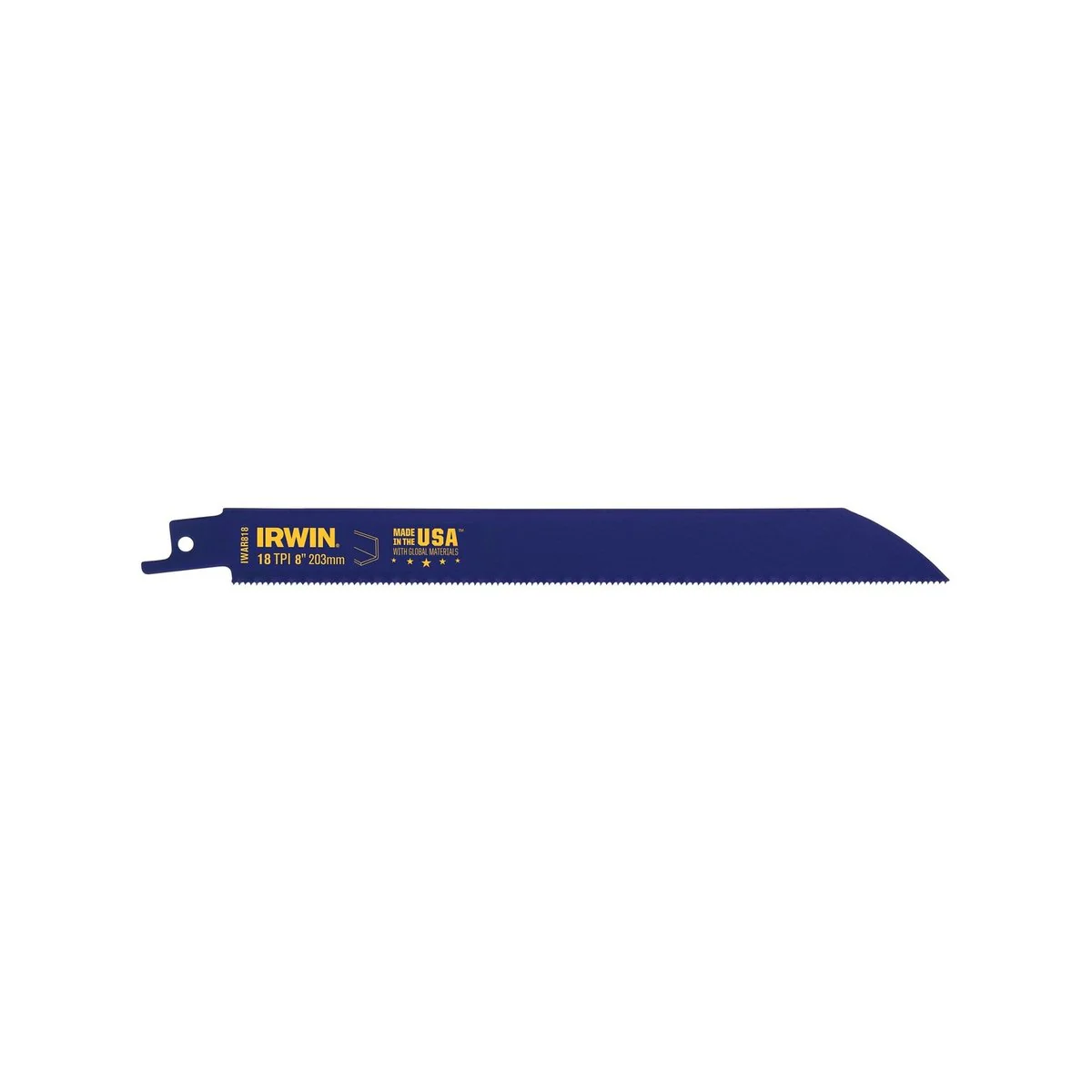 Irwin Bi Metal Reciprocating Saw Blade 5 Pack 8" 18tpi Black - Image 2